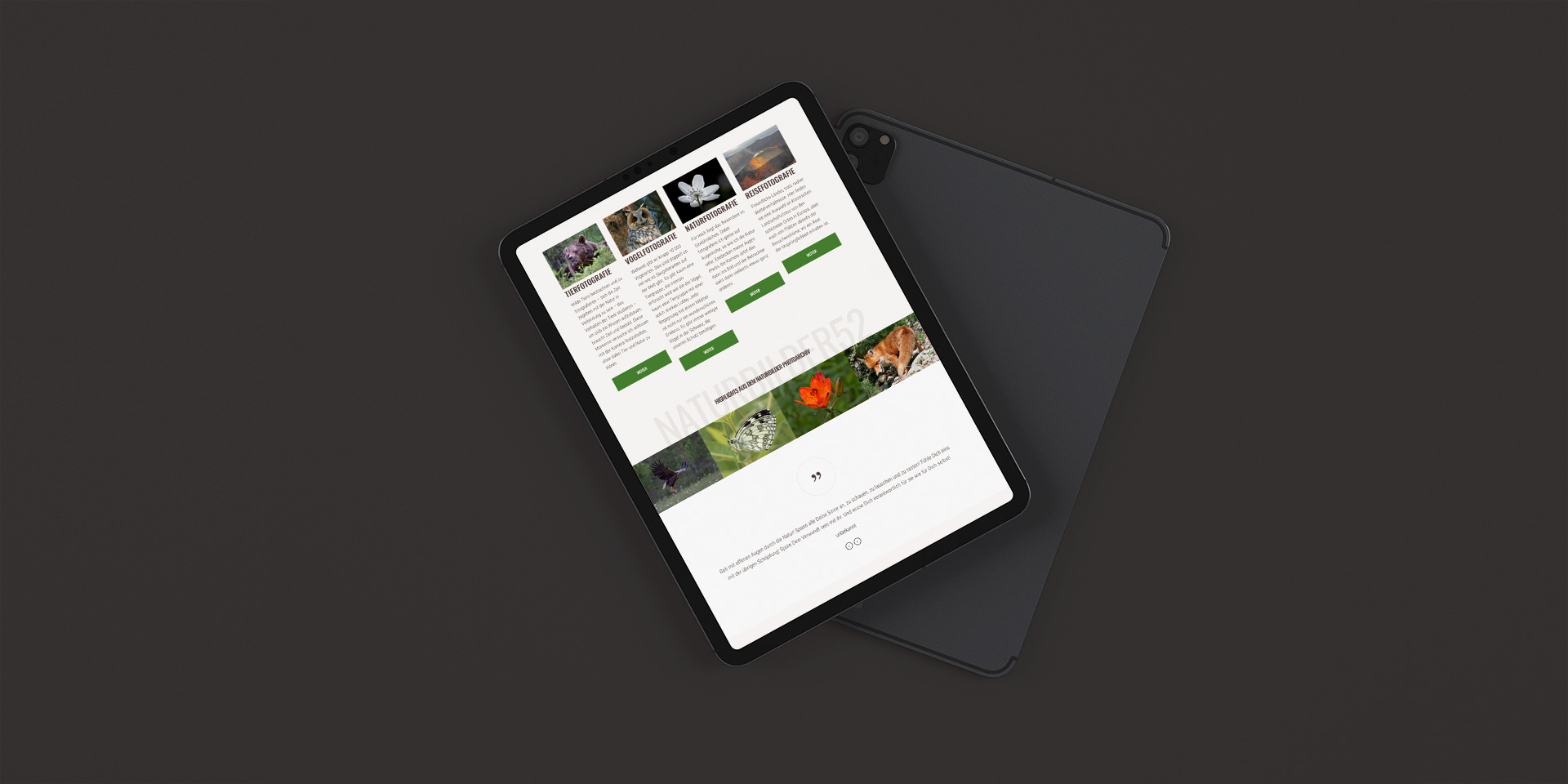 Naturbilder52 WordPress Website: Responsive Webdesign